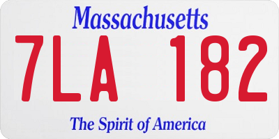 MA license plate 7LA182