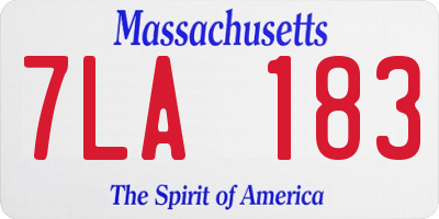 MA license plate 7LA183