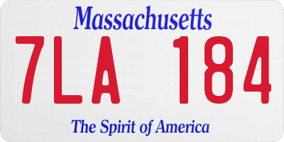 MA license plate 7LA184