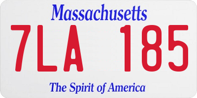 MA license plate 7LA185