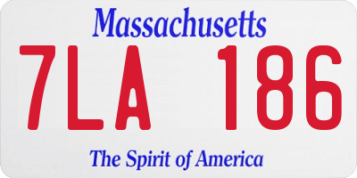 MA license plate 7LA186