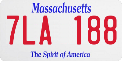 MA license plate 7LA188