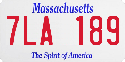 MA license plate 7LA189