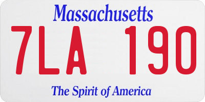 MA license plate 7LA190