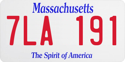 MA license plate 7LA191