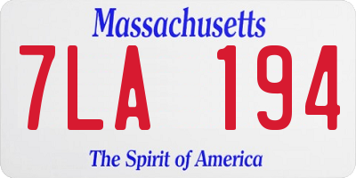 MA license plate 7LA194