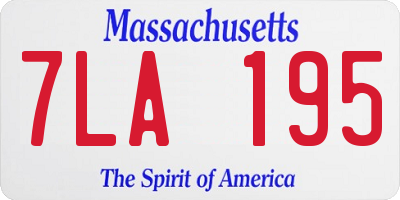 MA license plate 7LA195
