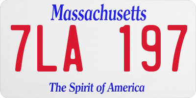 MA license plate 7LA197
