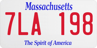 MA license plate 7LA198