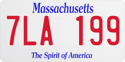 MA license plate 7LA199