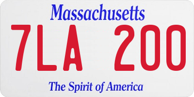 MA license plate 7LA200