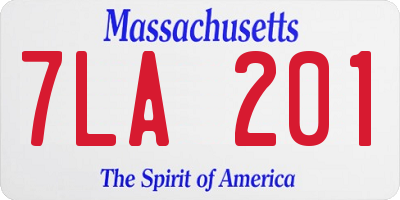 MA license plate 7LA201