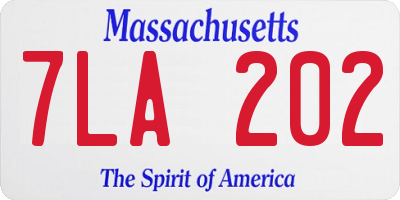 MA license plate 7LA202