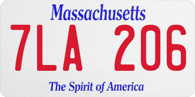 MA license plate 7LA206
