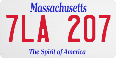 MA license plate 7LA207