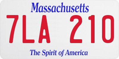 MA license plate 7LA210