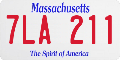 MA license plate 7LA211