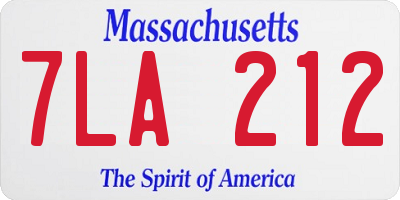 MA license plate 7LA212