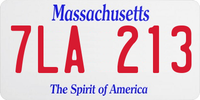 MA license plate 7LA213