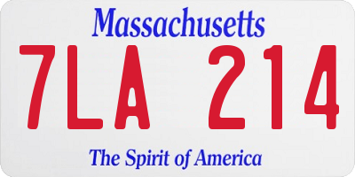 MA license plate 7LA214