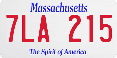 MA license plate 7LA215