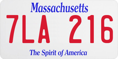MA license plate 7LA216