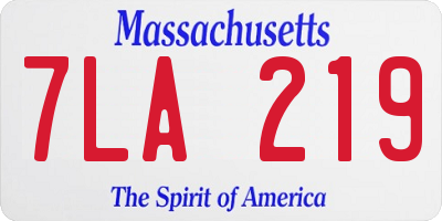 MA license plate 7LA219
