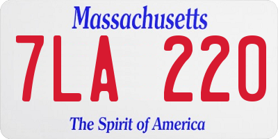 MA license plate 7LA220