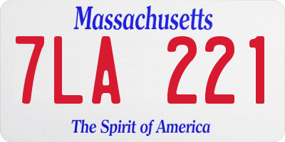 MA license plate 7LA221