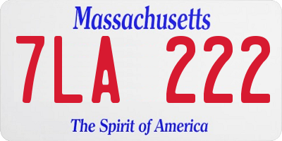 MA license plate 7LA222