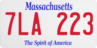 MA license plate 7LA223