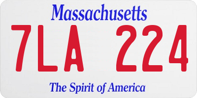 MA license plate 7LA224
