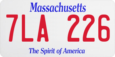 MA license plate 7LA226