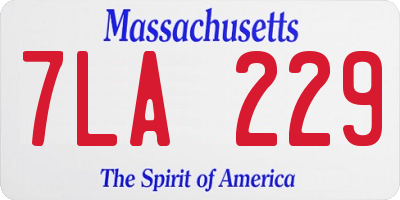 MA license plate 7LA229