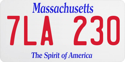 MA license plate 7LA230