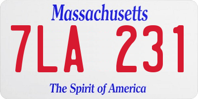 MA license plate 7LA231