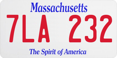 MA license plate 7LA232