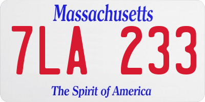 MA license plate 7LA233