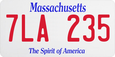 MA license plate 7LA235