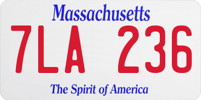 MA license plate 7LA236