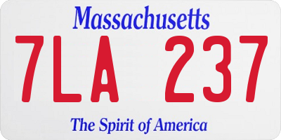 MA license plate 7LA237