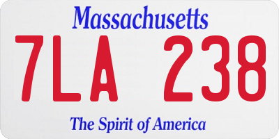 MA license plate 7LA238