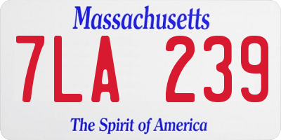 MA license plate 7LA239