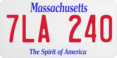 MA license plate 7LA240