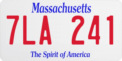 MA license plate 7LA241