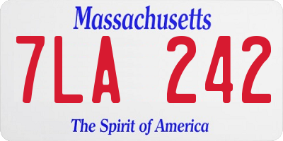 MA license plate 7LA242