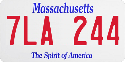 MA license plate 7LA244