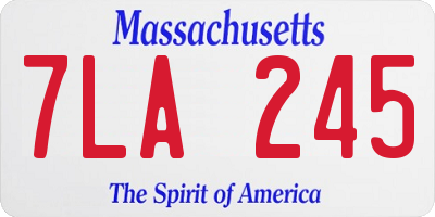 MA license plate 7LA245