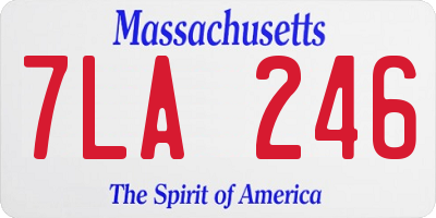 MA license plate 7LA246
