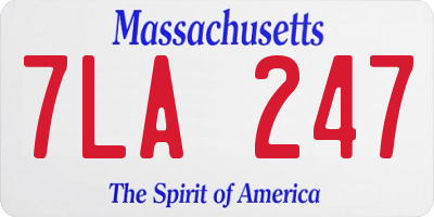 MA license plate 7LA247